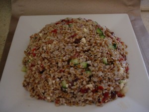 Wheat Berry Salad on Plate